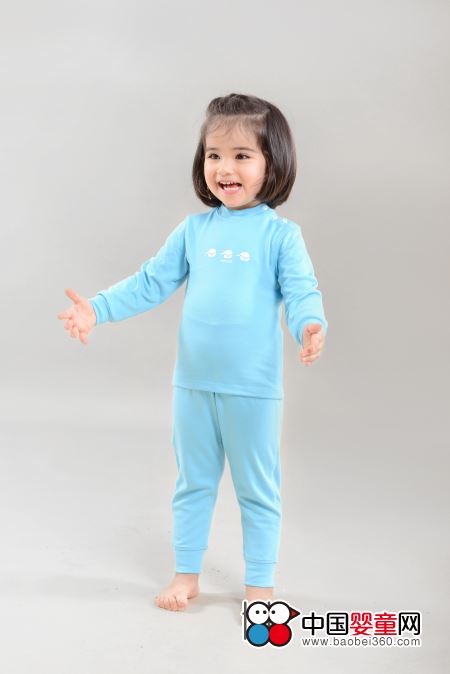 小蓝象排汗保暖内衣套装加绒加厚冬款1-3岁