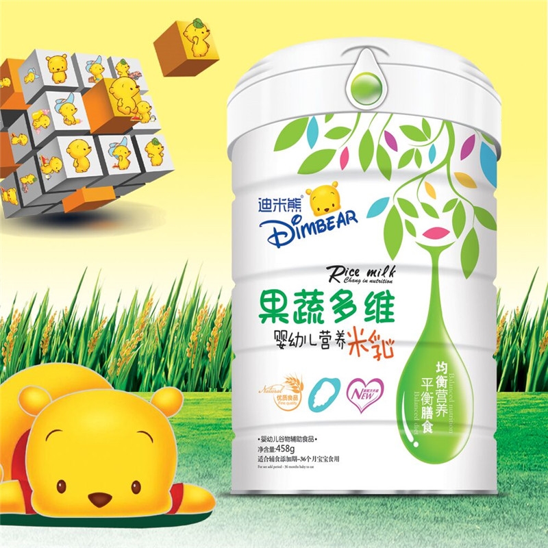 迪米熊果蔬多维幼儿营养米乳458g
