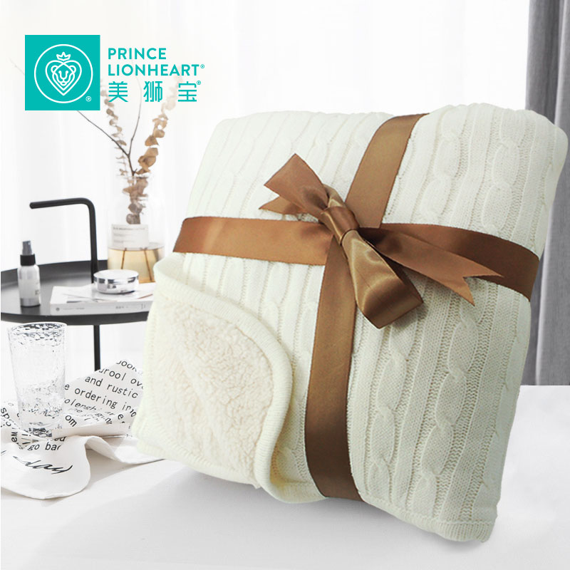 美狮宝双层加厚婴儿羊羔绒宝宝毯