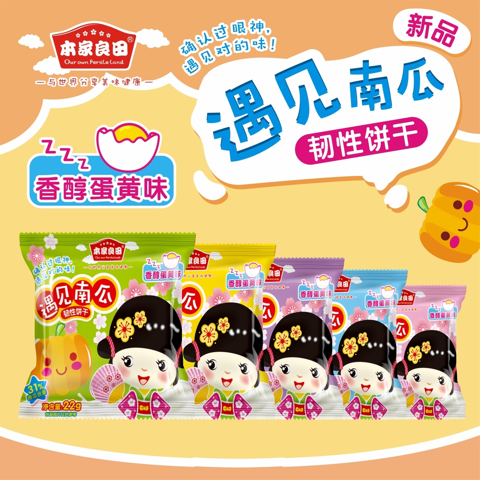 本家良田遇见南瓜韧性饼干（香醇蛋黄味）