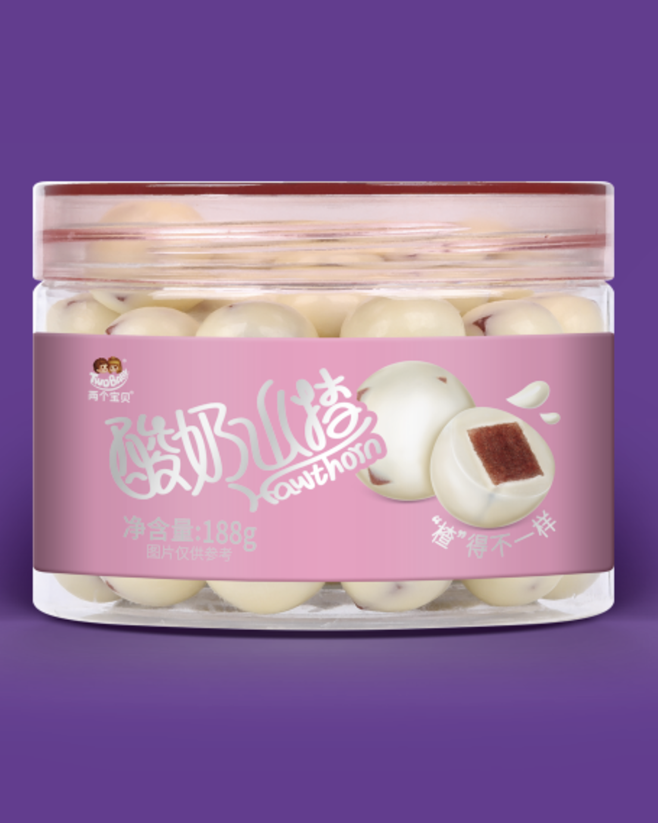 两个宝贝酸奶山楂透明罐装188g