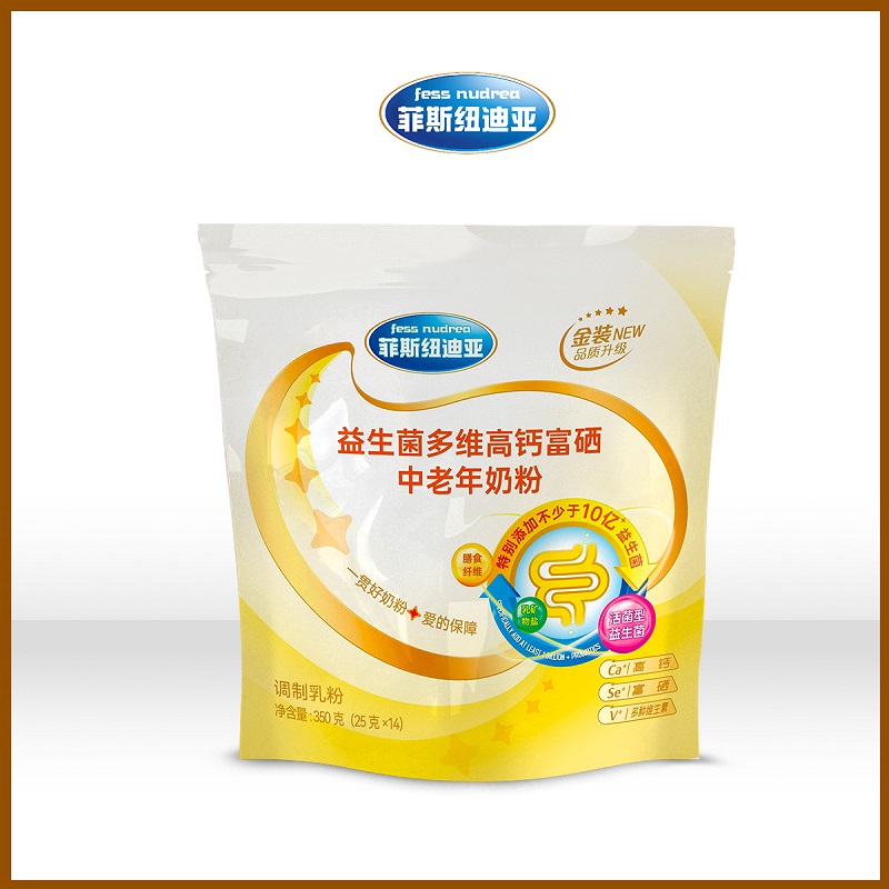 菲斯纽迪亚益生菌多维高钙富硒中老年奶粉350g袋装