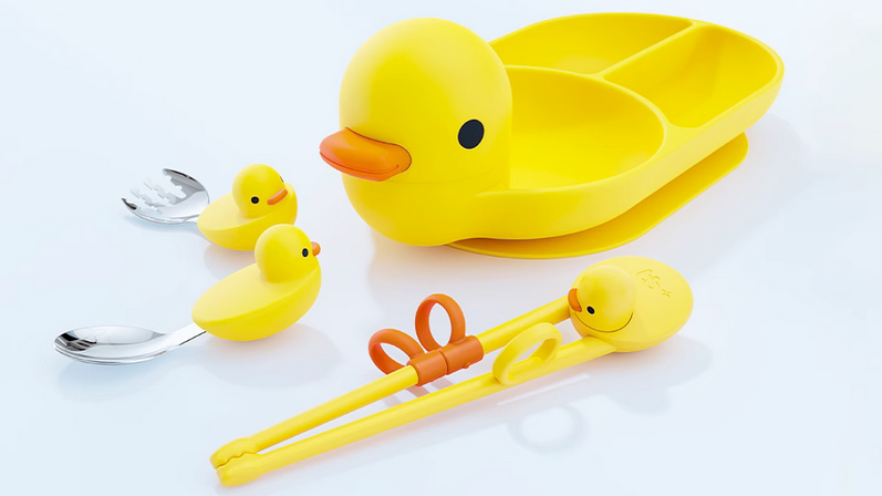 宝宝加光盘鸭儿童餐盘